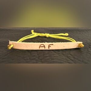 Cuss Cuff Leather Bracelet - “AF”
